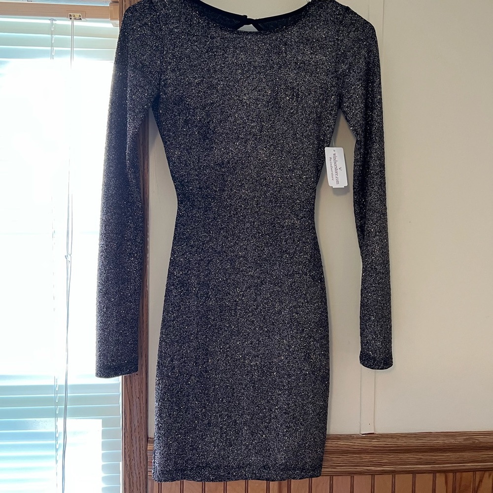 WINDSOR glitter black and gold New Years event party celebration dress